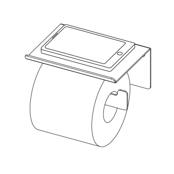 Uchwyt na papier toaletowy ścienny - z półką